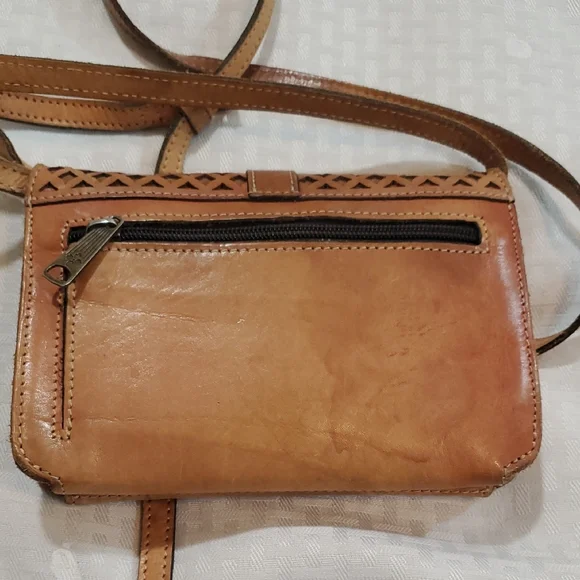 Patricia Nash Tori  Brown Lattice Crossbody Bag - Picture 5 of 14